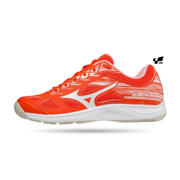 Giày Cầu Lông Mizuno Sky Blaster 2 - Cam Trắng Chính Hãng